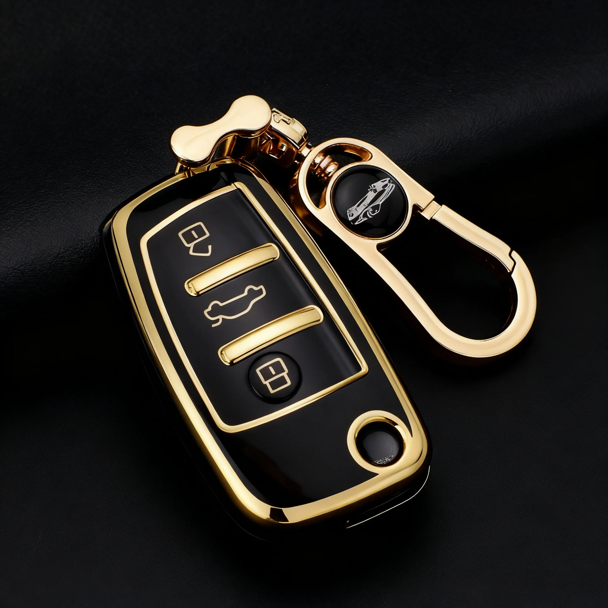 مجموعة غطاء مفتاح السيارة من البولي يوريثان مع حلقة رئيسية لأودي A1 A3 A4 A5 A6 A7 Q3 Q5 Q7 TT S3 S4 S6 RS3 ملحقات واقية مضادة للخدش