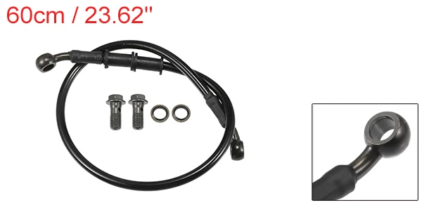 Motoforti 90 cm Motorrad geflochtener hydraulischer Bremsleitung Ölschlauch Schwarz Armeegrün 1 Set – Detail 11