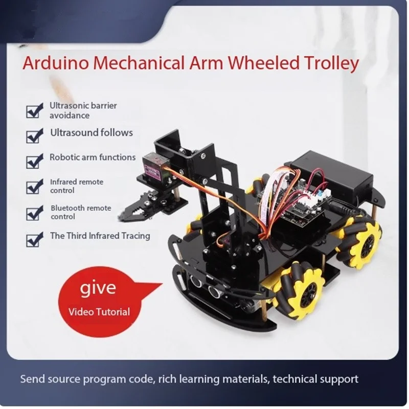 ESP-32 Ultrasonic Obstacle Avoidance STEAM Education Car Kit DIY Intelligent Programming Kit