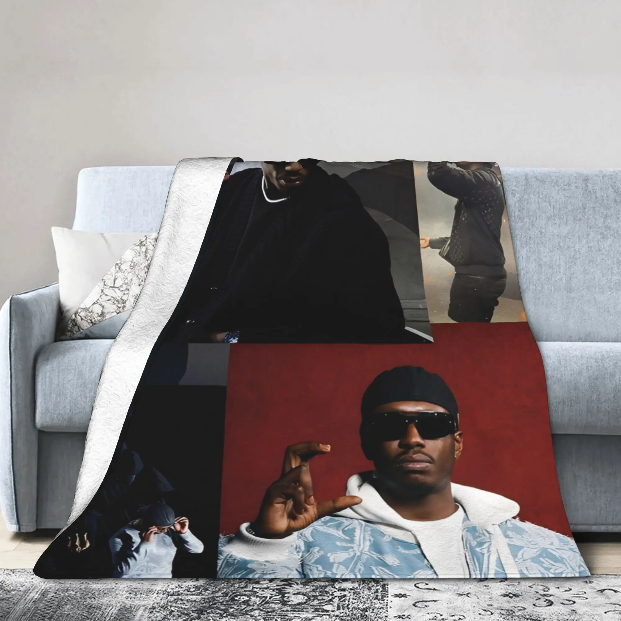 Hommage Werenoi Rapper Knitted Blankets Legend Never Die Throw Blanket Airplane Travel Lightweight Bedspread Multi-function