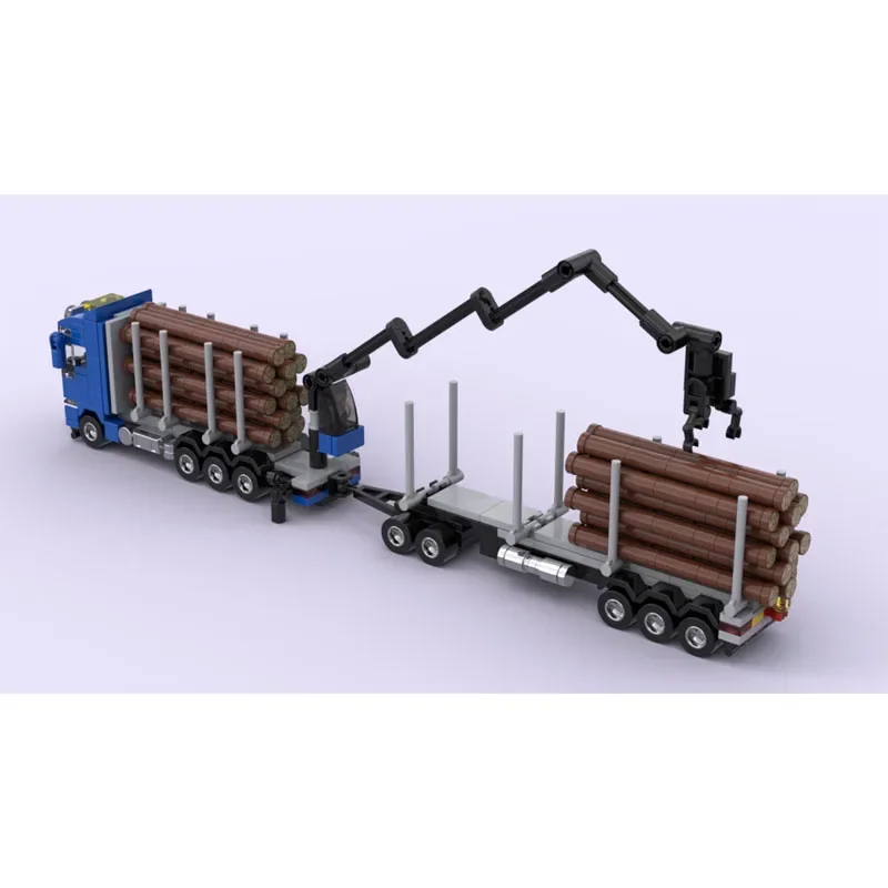 MOC-72363 شاحنة نقل تسجيل الغابات اللبنات نموذج 766 PartsMOC الإبداعية بنين أطفال عيد ميلاد اللبنات لعبة الهدايا