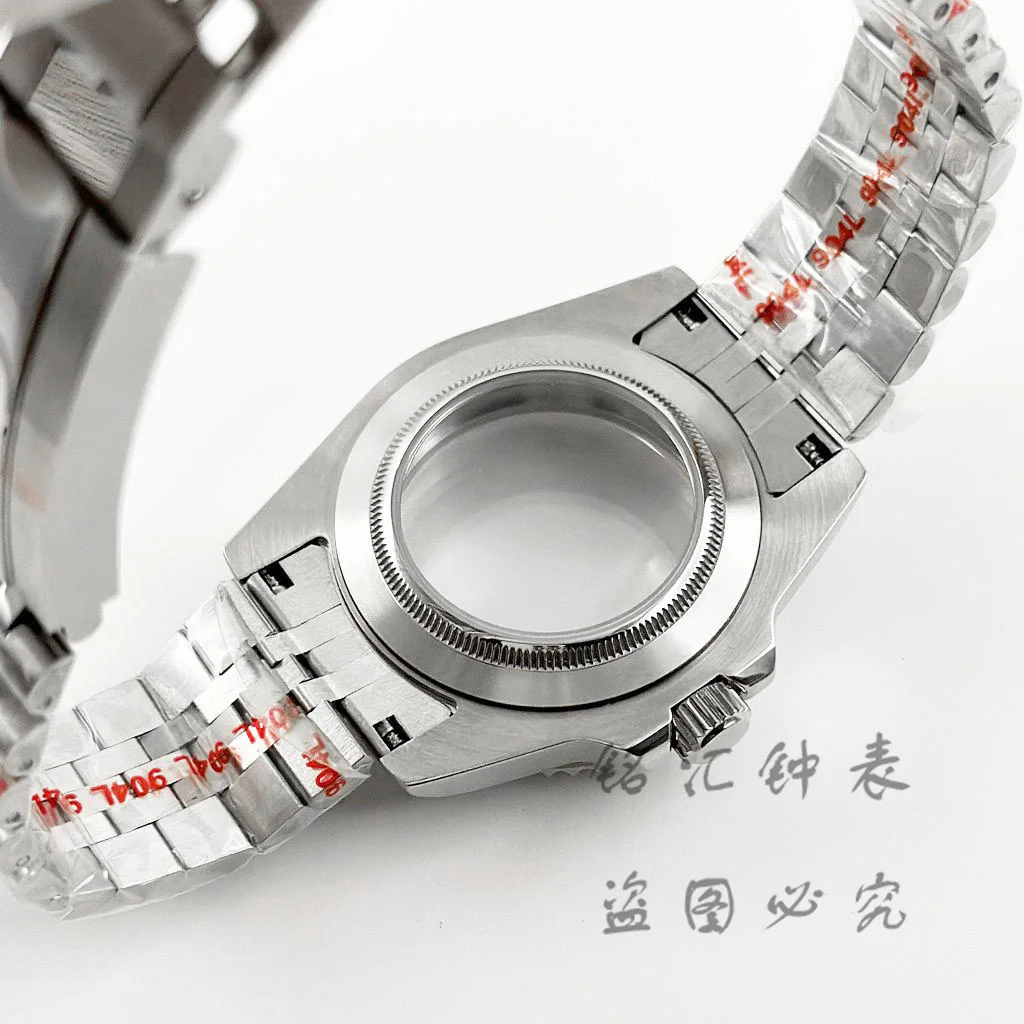 VH31 40MM SUB Black Red GMT Bezel Sapphire Glass Watch Case Jubilee Bracelet For NH35 NH36 ETA2824 Movement 120 Clicks Bezel view 5