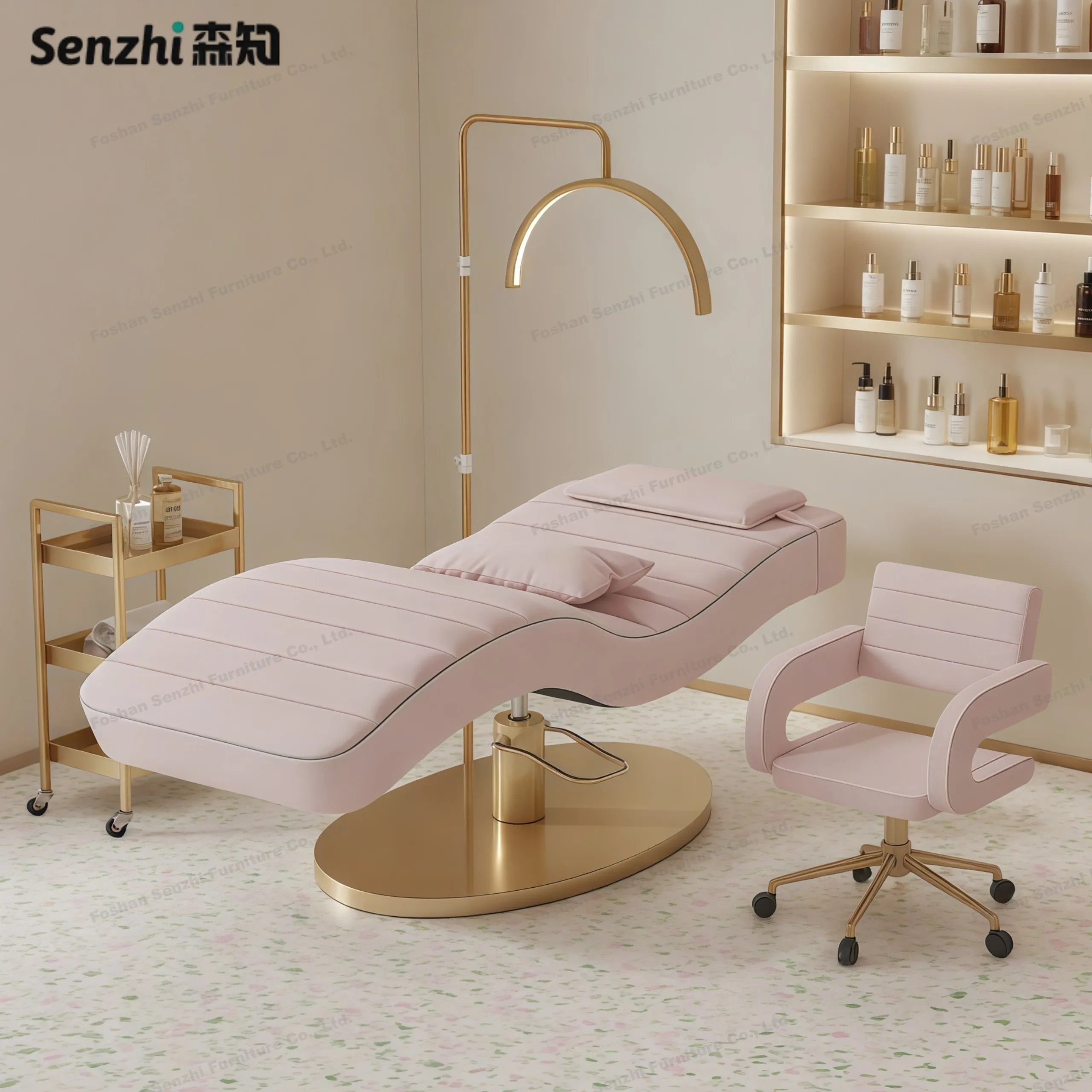 سرير رموش معدني جديد سرير رموش منحنية Para Lashista Camillas Para Pestaas Cama De Pestaas وردي