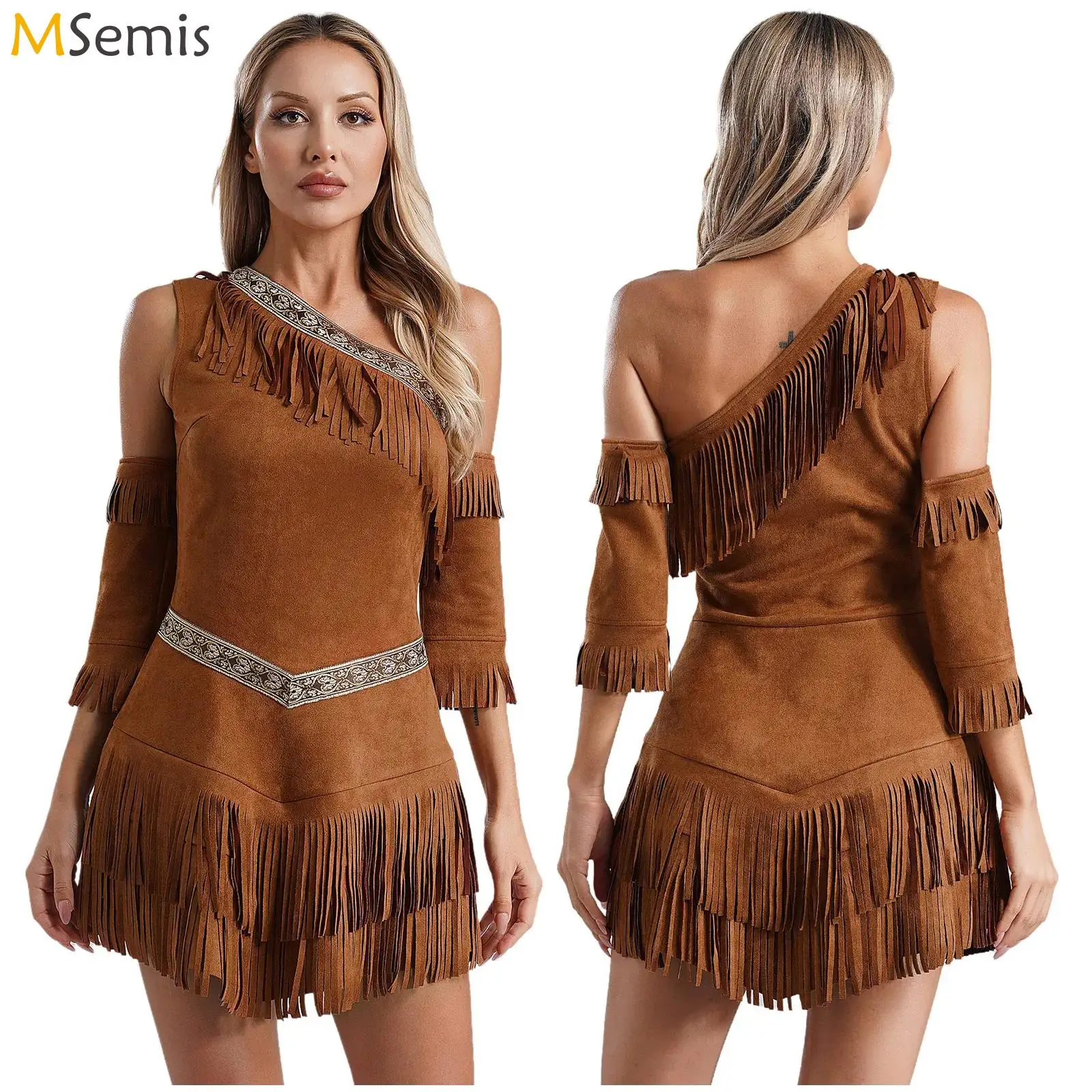 

Savage Aboriginals Chie Tribal Princess Costume Carnival Halloween Cosplay Stone Age Jungle Tribe Huntress Easter Fancy Dress