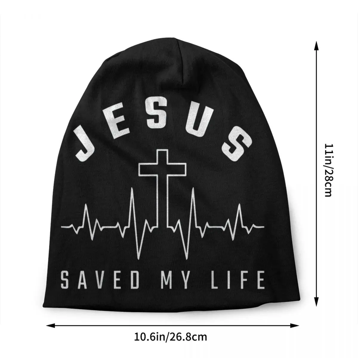 Custom Jesus Saved My Life Bonnet Hats Knit Hat For Women Men Warm Winter Christian Religious Faith Skullies Beanies Caps