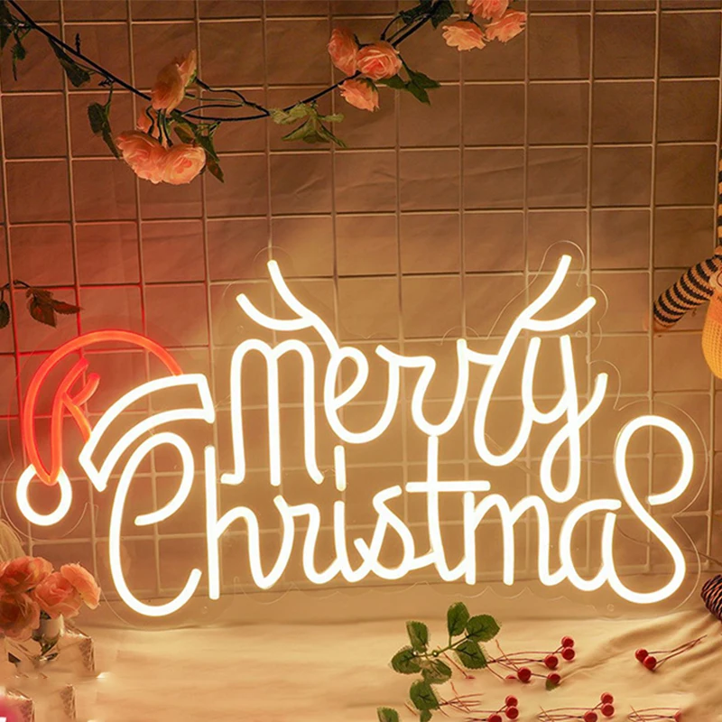 

Christmas Neon LED Sign Lights Custom Santa Halloween Room Bedroom Decoration Home Holiday Party Decor Night Lights