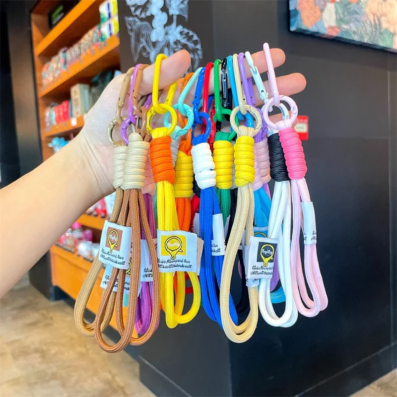 Bunte gewebte Lanyard-Schlüsselanhänger, kreatives Anti-Verlust-geflochtenes Seil, Telefon-Lanyard, Schlüsselanhänger, Rückseite, Anhänger, Auto-Schmuckstück-Zubehör