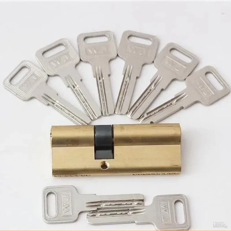 Door Cylinder Biased Lock 65 70 80 90 115mm Cylinder 8 Key Anti-Theft Entrance Brass Door Lock Lengthened Core Extended Keys