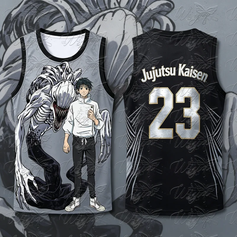 Summer Manga Quick Dry Mesh Basketball Tank Unisex Jujutsu Kaisen Yuta Okkotsu Rika Cursed Spirit Print Sports Sleeveless Vest