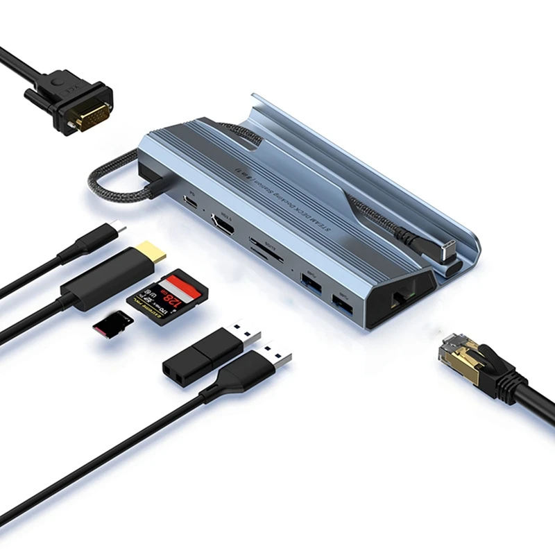 

Shunt HUB Extension Type C USB3.0 Docking Station -Compatible USB Game Holder Base for Game Console-ABVP