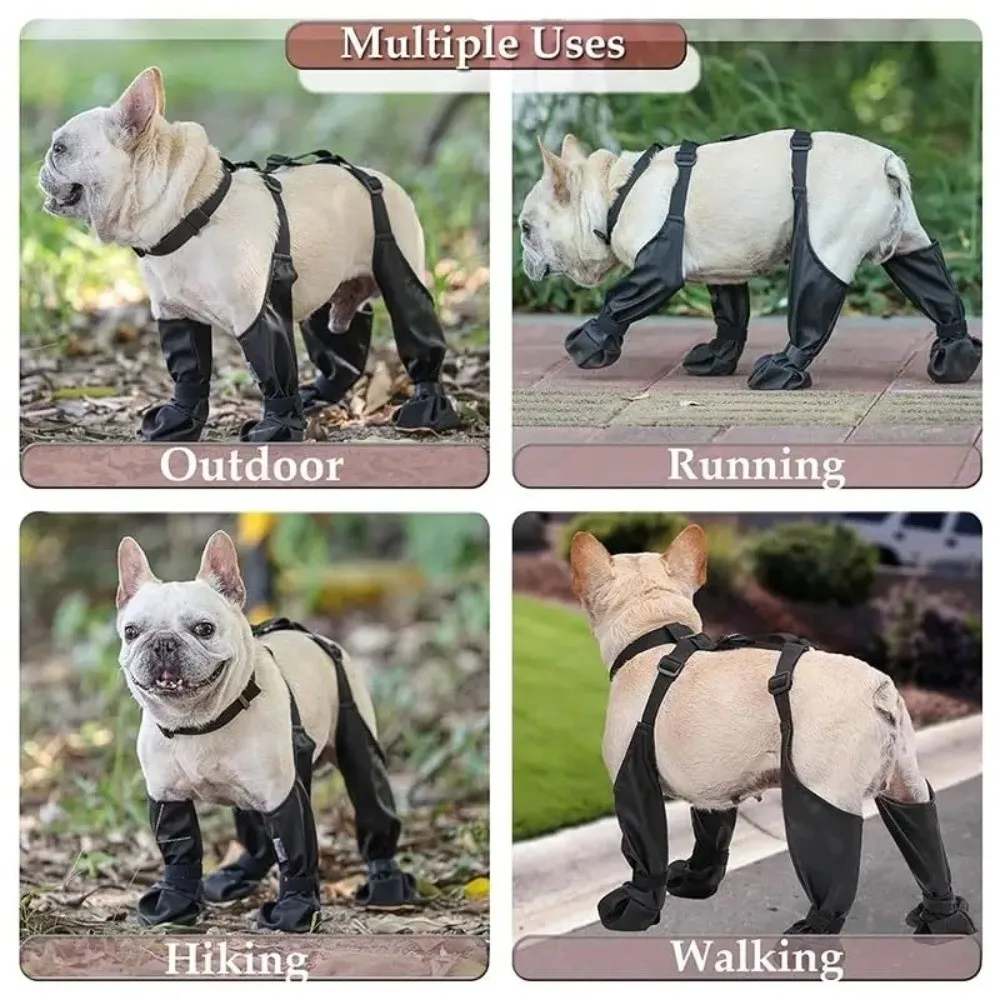 Anti-fall Waterproof Dog Shoes Adjustable Anti-Slip Dog Rain Booties Dirty-proof Pet Paw Protector Pet Outdoor
