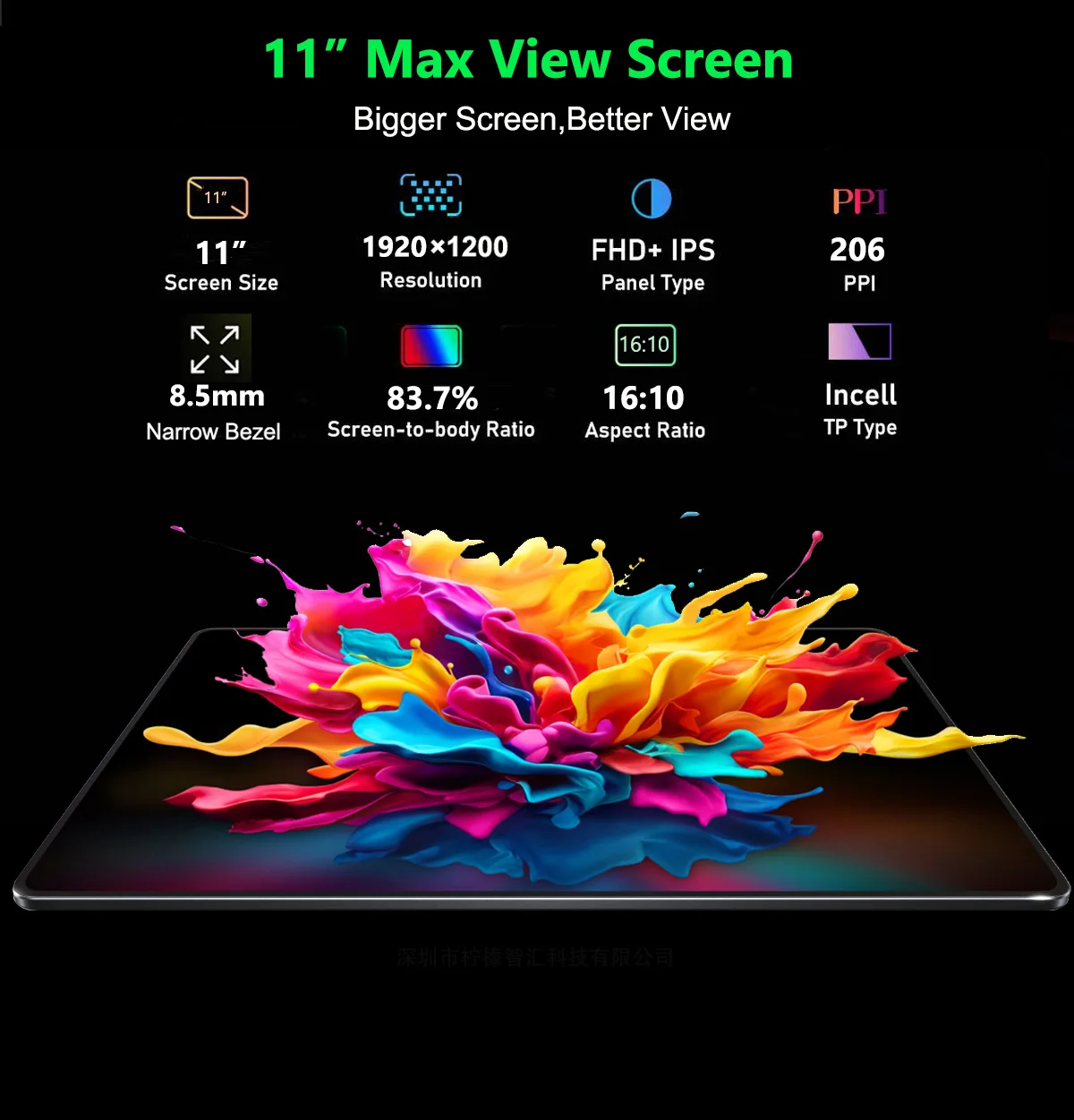 Nenmone Q11 Tablet 11 polegadas 1920*1200 Tela FHD 16GB RAM 256GB ROM 4G LTE Android 15 Unisoc T616 Tablets 8500mAH 32MP Câmera