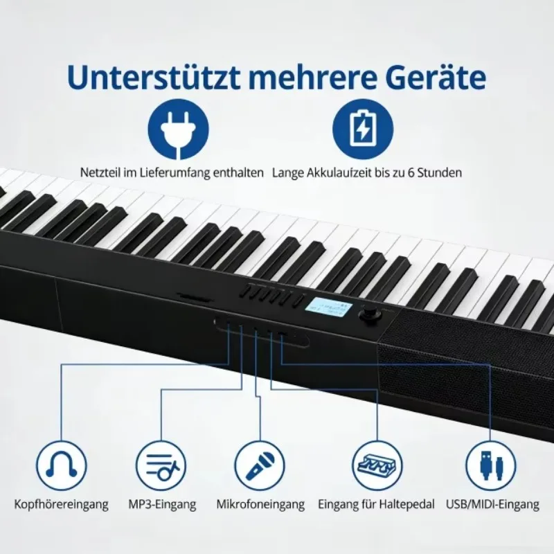 88 Key MIDI Piano Anti Slip Key Surface Top Choice Value Package Live