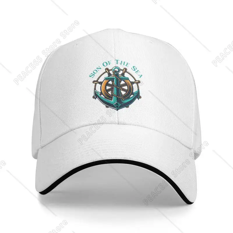 

Cool Son Of The Sea Baseball Cap for Men Women Custom Adjustable Adult Nautical Sailor Anchor Dad Hat Hip Hop