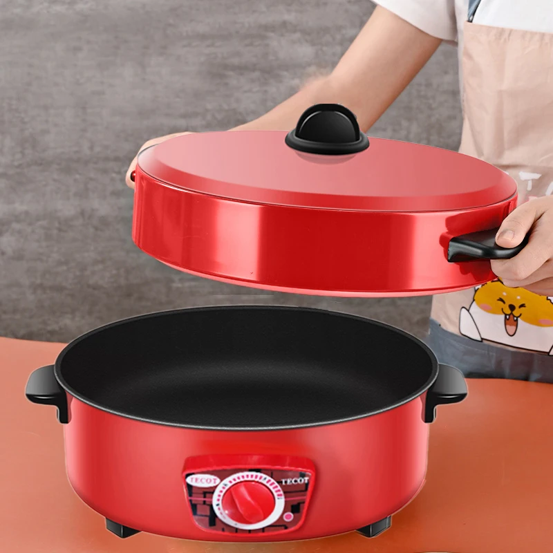 2.4L/4L 赤マルチクッカー単層電気ポット 1-2 人家庭用ノンスティックパン鍋炊飯器調理家電