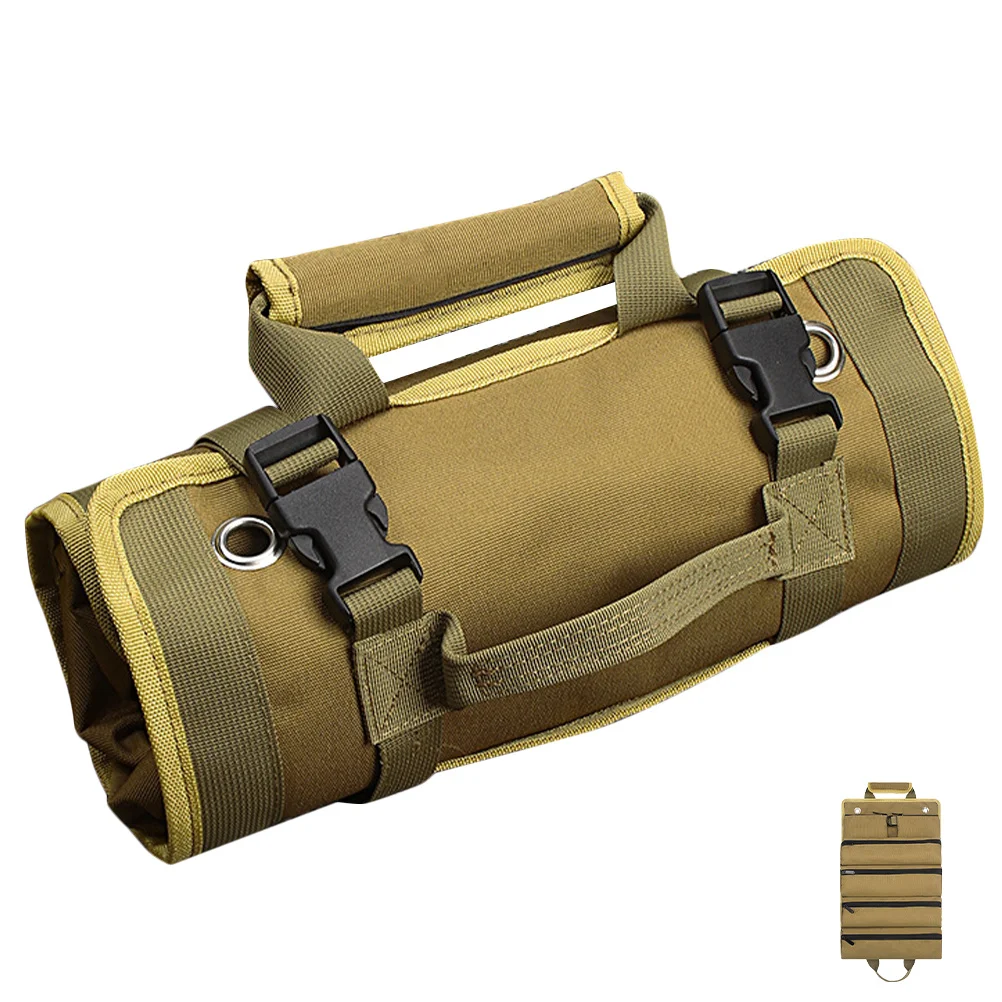 حقيبة أدوات الكهربائي شديدة التحمل من قماش أكسفورد منظم تخزين متعدد الأغراض جيوب متعددة أكياس لف الأدوات للأدوات