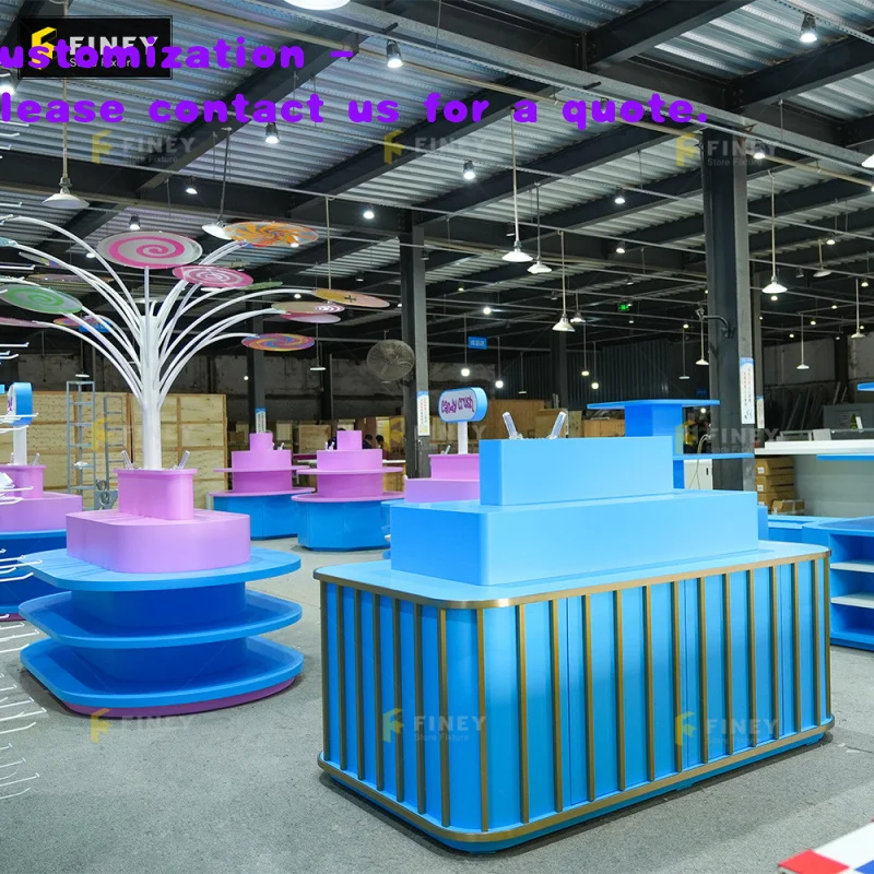 custom.Retail Custom Sweet Store Furniture Snack Confectionery Boutique Display Shelf Lollipop Tree Decoration Candy Shop