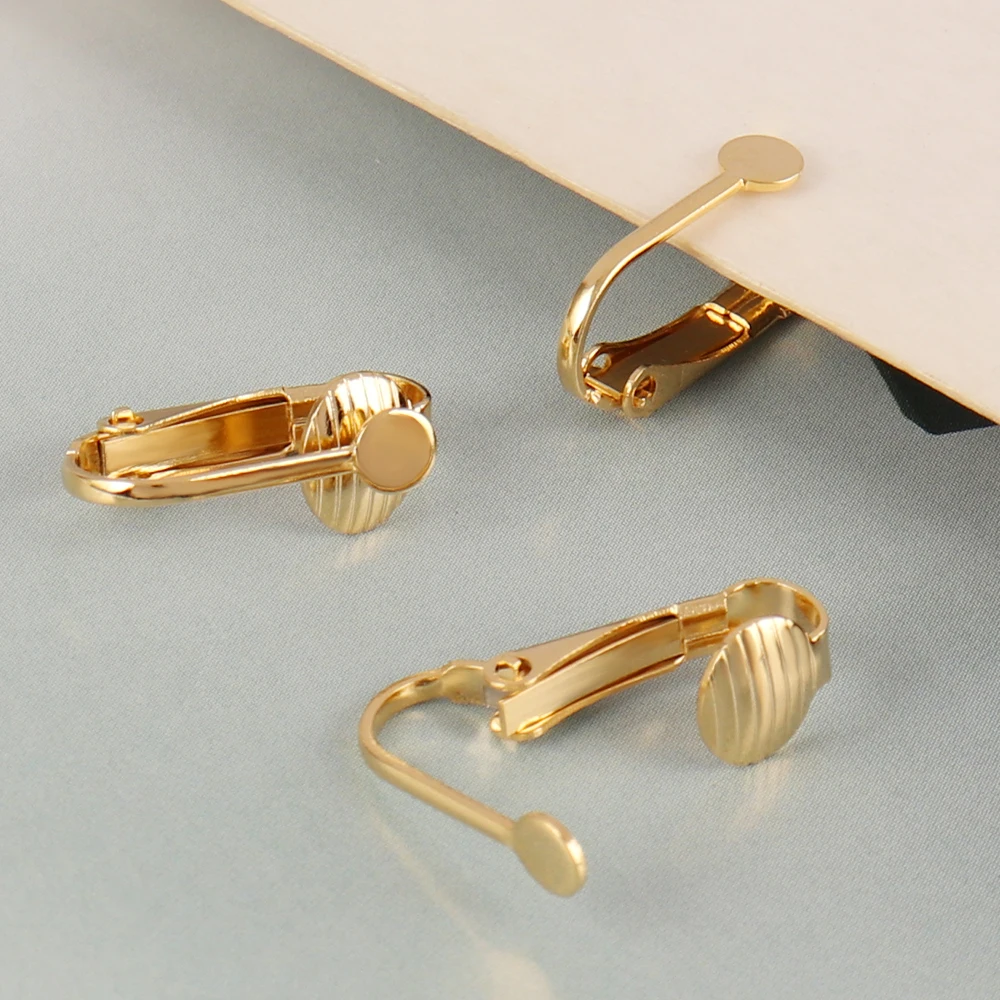 10Pcs Stainless Steel U Shape Screw Ear Clip Settings for DIY