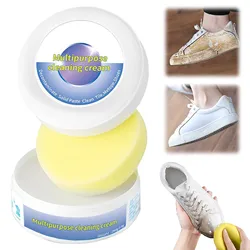 Multi-Functional Shoes Cleaning Cream With Sponge White Shoes Stains Remover Sports Shoe Cleaning Paste Cream For Home Cleaning