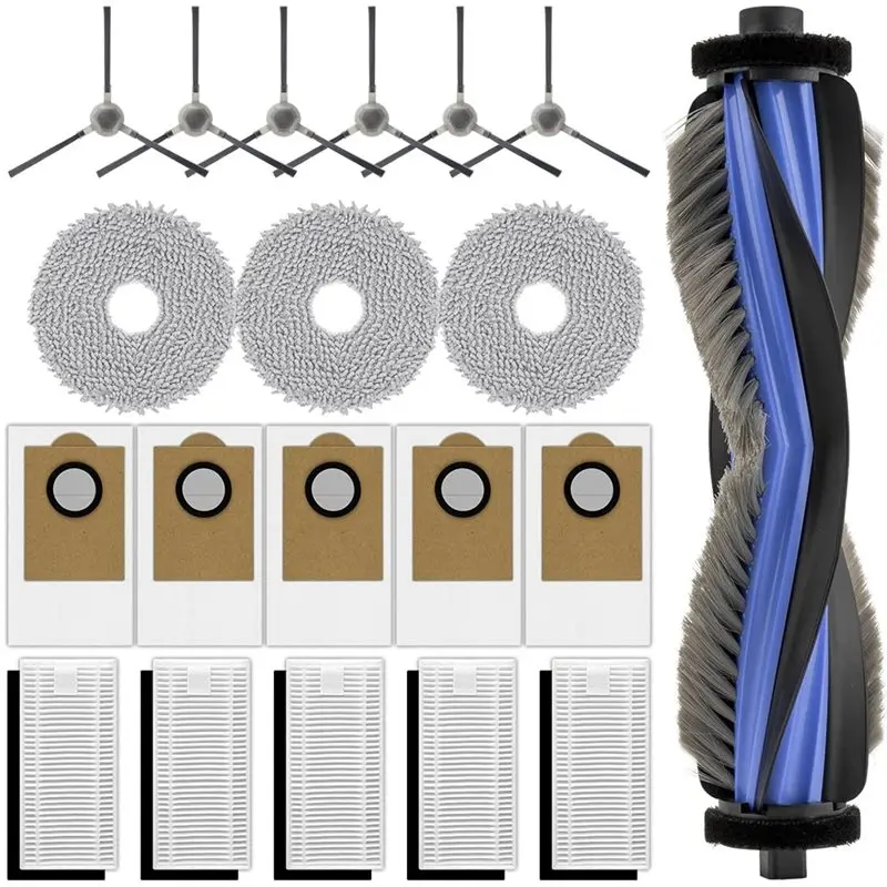 

For Lefant M3 Robot Vacuum Cleaner Accessories Kit,1 Roller Brush,6 Side Brushes,5 Dust Bags,5 HEPA Filters, 3 Mop Pads-Y48A