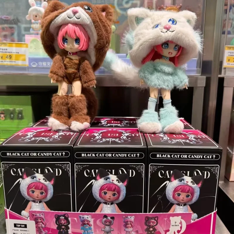 

Black Cat Or Candy Cat CAT ISLAND Blind Box Articulable Joints Bjd Doll Action Figure Trendy Play Pendant Girl Surprise Toy Gift