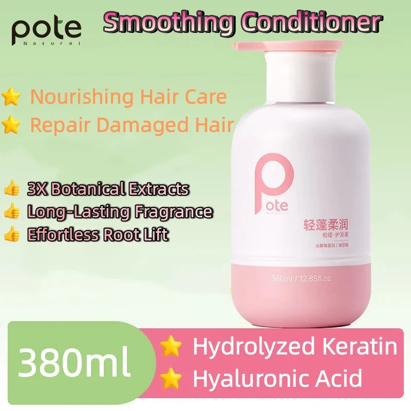 POTE Soft & Silky Conditioner 380ml Hydrolyzed Keratin Hyaluronic Acid Deep Hydrate Cut Tangles Light Smooth Hair Conditioner