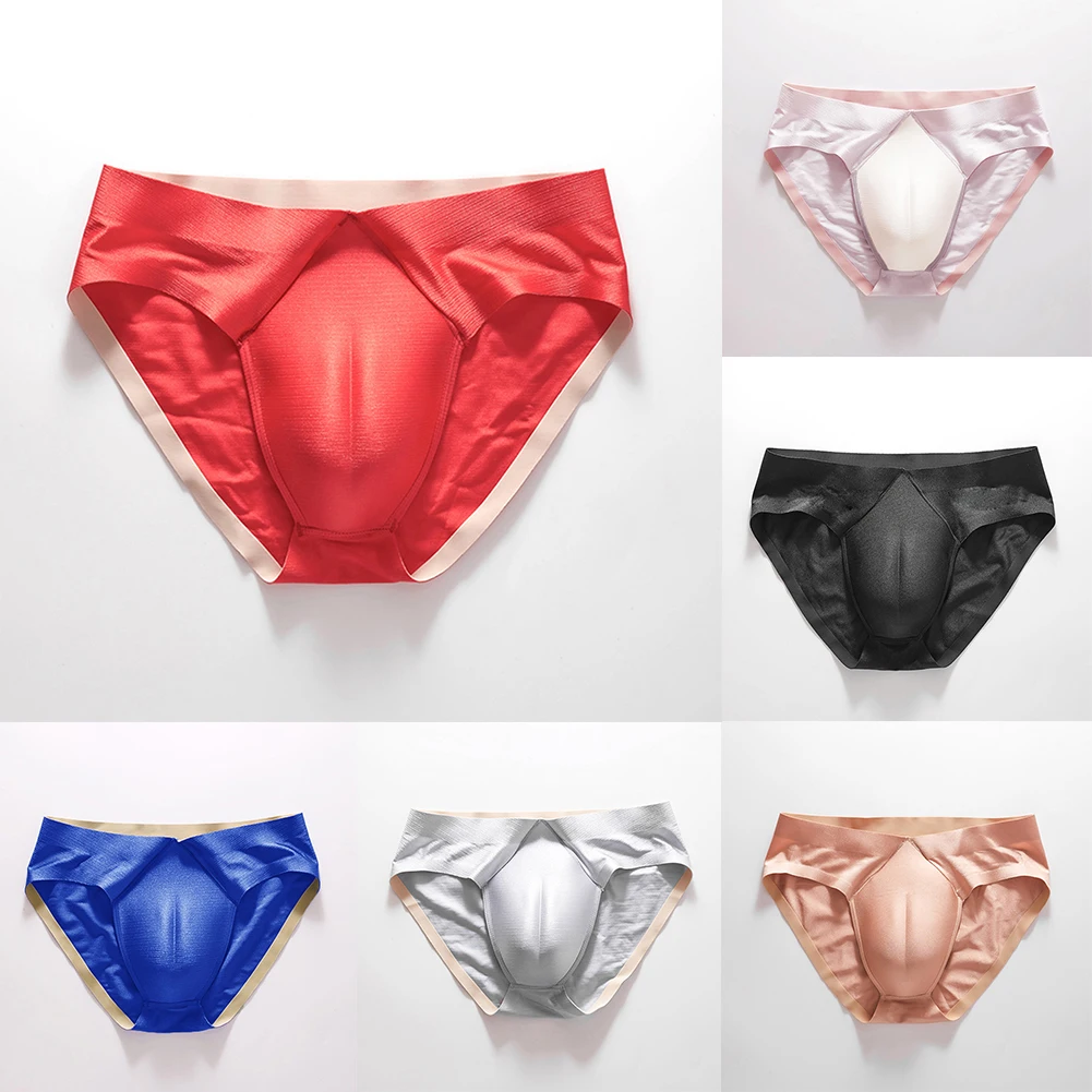 2022 Nylon Sissy Panties Mens Underwear Triangle Brief Underpants Undies Bikini Briefs Male Pouch Transvestite