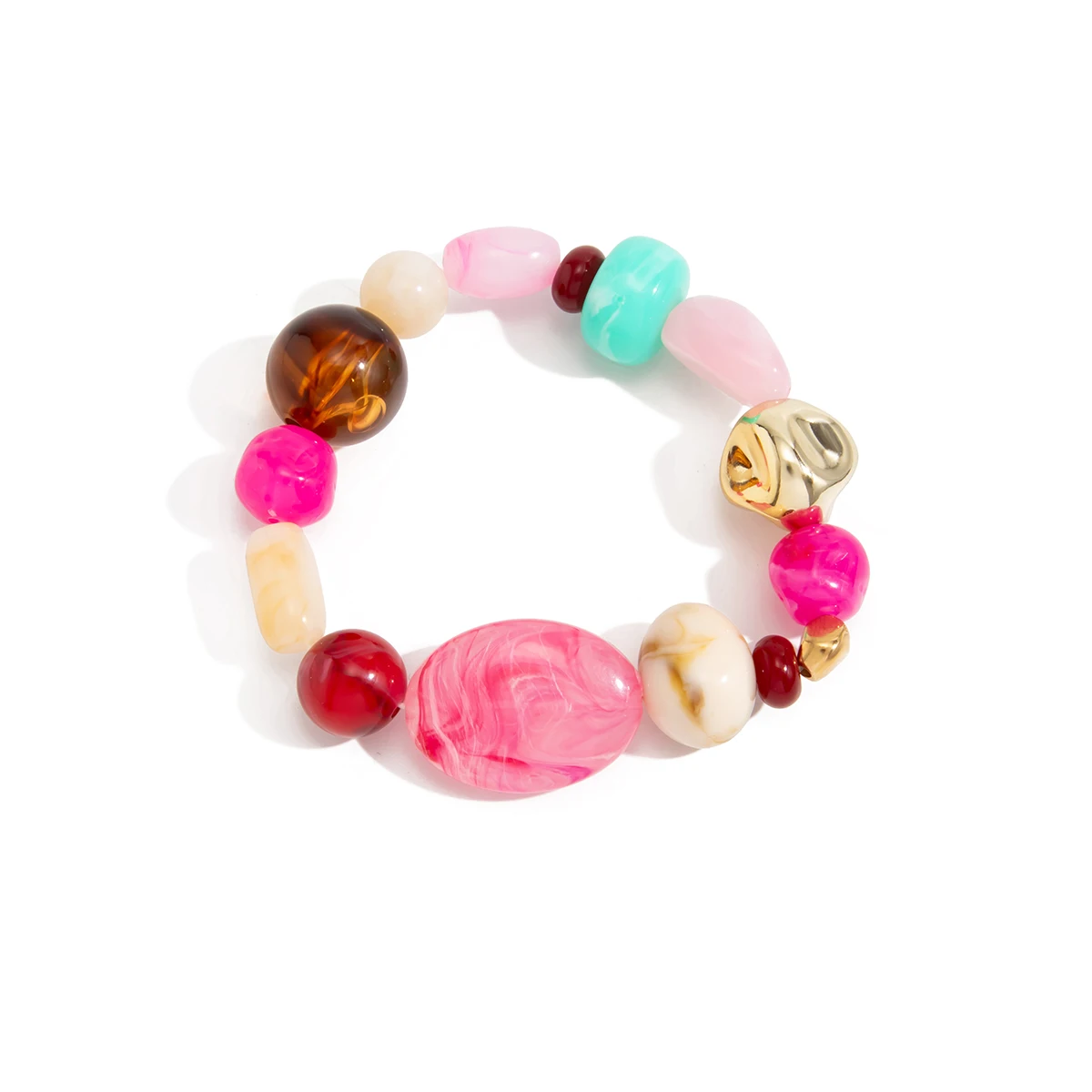 Ingemark Elegantes, farbenfrohes Armband aus Acrylharz mit Perlen für Damen, süßes, trendiges, elastisches Charm-Armband, Y2K-Schmuckaccessoires – Detail 6