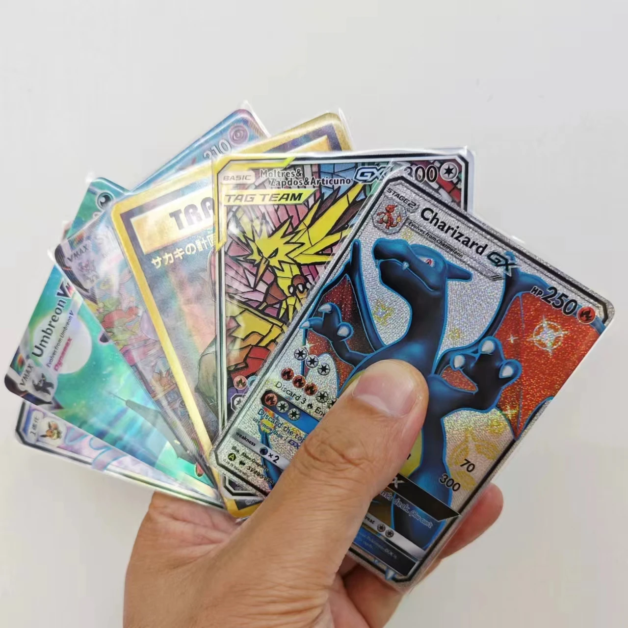 

DIY PTCG Pokemon Card Holographic Color Flash Charizard Anime Figure Collection Card Toy Gift Wave 3