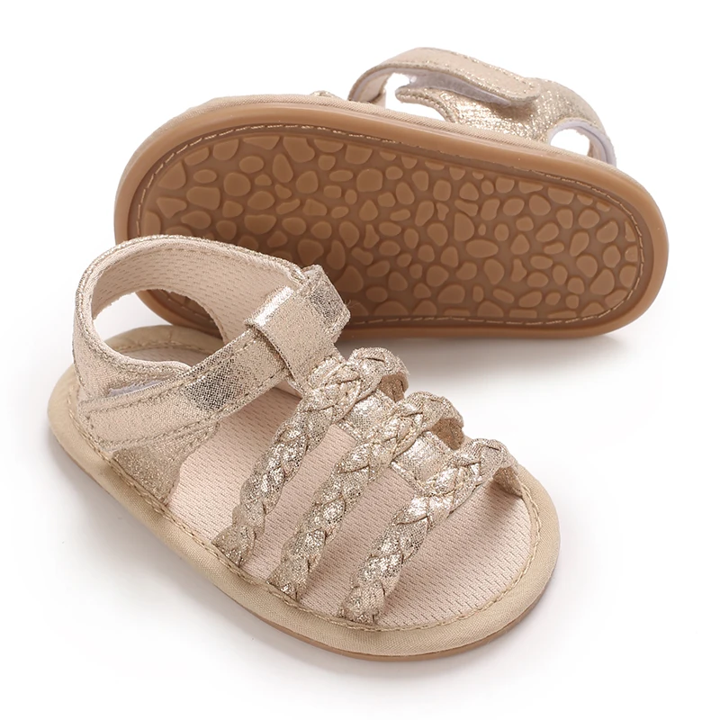 Neue 0-18M Baby Einfarbige Lässige und Bequeme Babysandalen für Mädchen, Atmungsaktive und Leichte Sommer-Sandalen mit Offener Zehenpartie – Detail 5