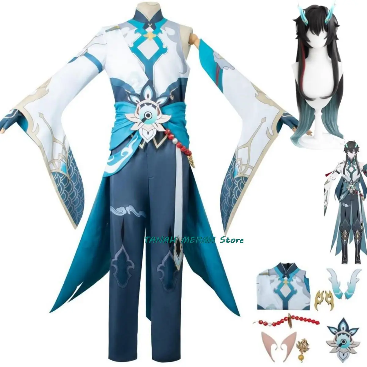 

Anime Game Honkai: Star Rail Dan Heng YinYueJun Cosplay Costume Dragon Young Astral Express Wig Uniform Man Woman Party Suit