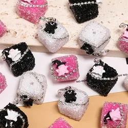 ST44 Kawaii Halloween Ghost Square Ball Kawaii Sugar Acrylic Beads Girl DIY Jewelry Accessories Loose Beads
