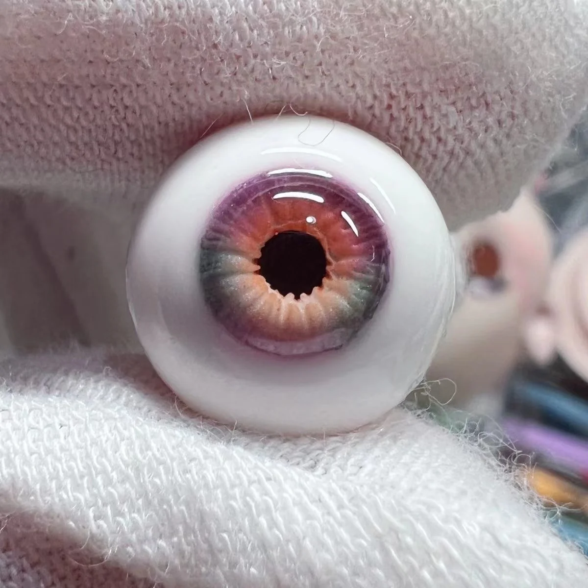 OB11 Handmade Eyeballs 1/3 1/4 1/6สีน้ำตาลตุ๊กตา1คู่