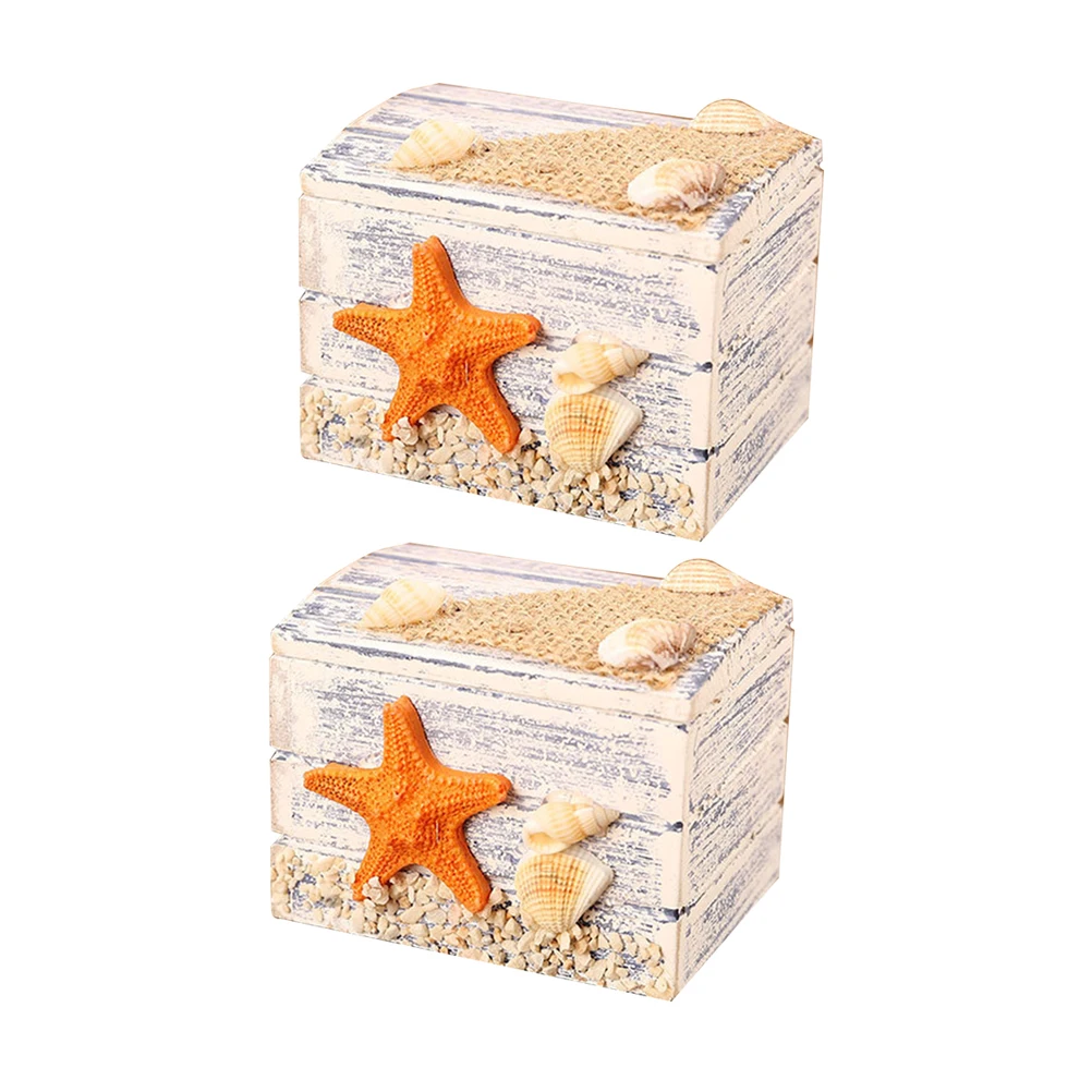 

Storage Box Trinket Holder Boxes Nautical Jewelry Case Craft Decorative Wood Desk Decorations