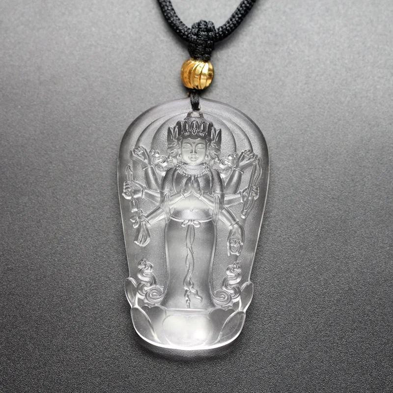 Ancient Method Coloured Glaze Marici Mahayana Bodhisattva Wodzer Chanma Three Heads And Eight Arms Eliminate Bad Luck