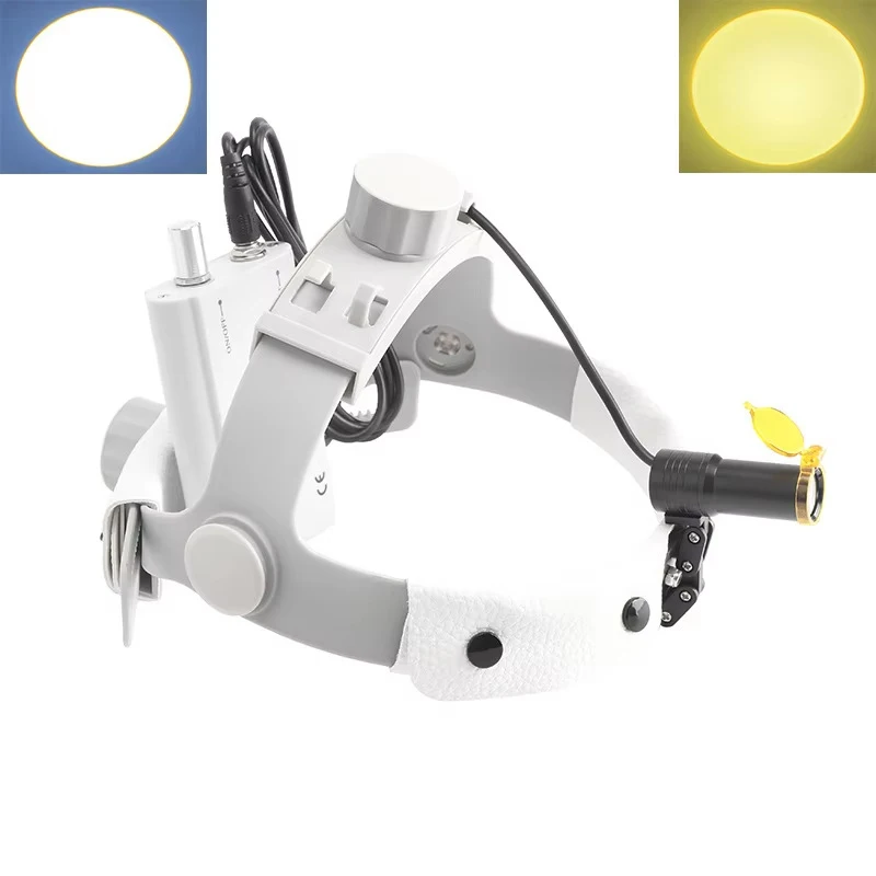 Dental LED headlamp Portable Adjustable 5W headlamp With Yellow Filter  oral magnifying glass headlamp Dentist Clinic Operation
