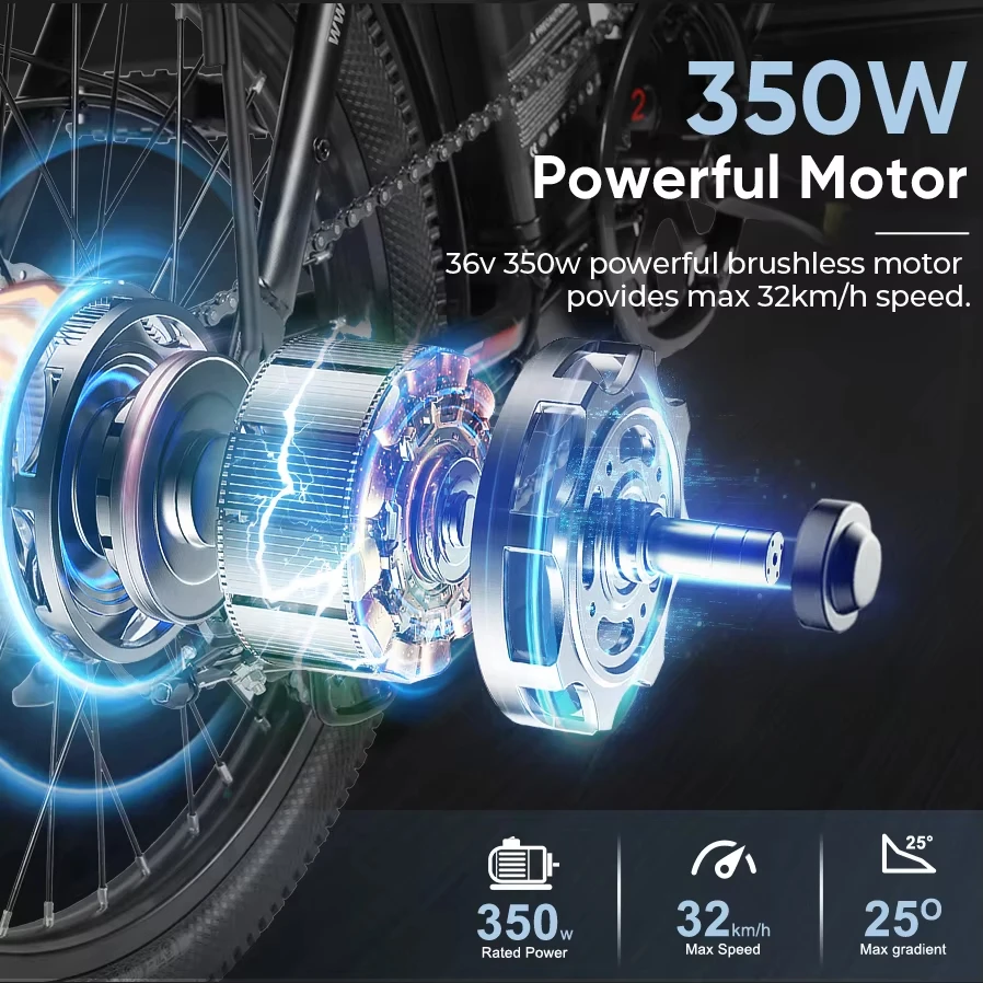 CY20 دراجة كهربائية قابلة للطي 350 واط موتور 36V12AH مدينة السفر تخفيف الدراجة الإلكترونية الكبار 20 بوصة الإطارات دراجة كهربائية 1 سنة الضمان #3