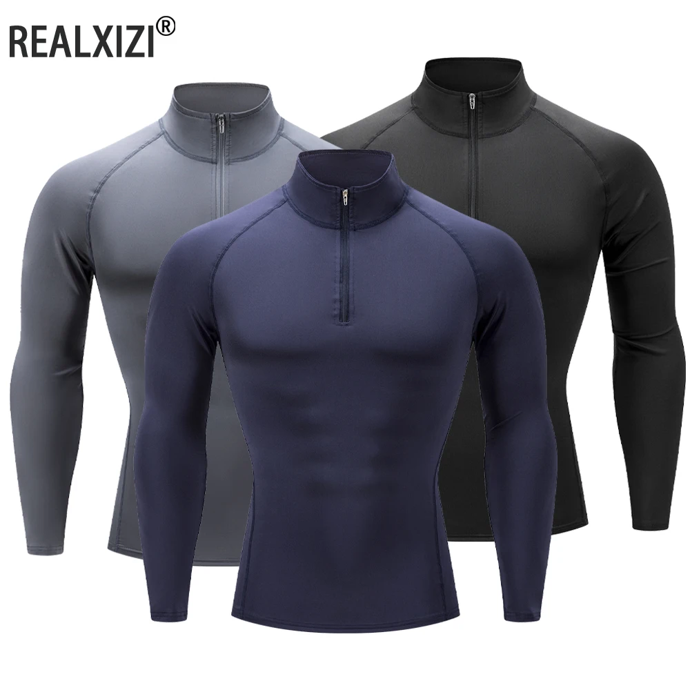 Männer Outdoor Sport Kompression Training Fitness Langarm T-shirt Atmungsaktive Sweatshirt Fitness Elastische Sport Tops