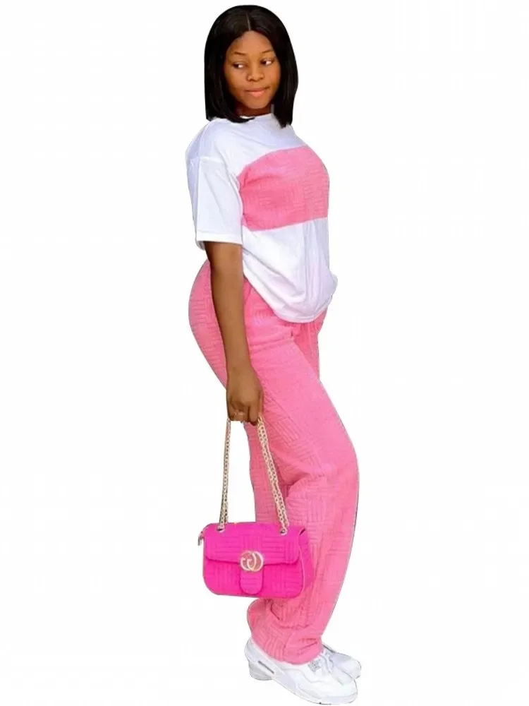 Conjunto de ropa Africana Dashiki de 2 piezas para mujer, Top de manga corta y pantalones, traje de fiesta, conjuntos a juego para mujer, verano y