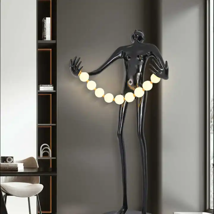 Statue Character Floor Lamp Art Deco Floor Lamp Simple Modern Bedside Living Room Gallery Clothing Store Place Hotel Resin Light
