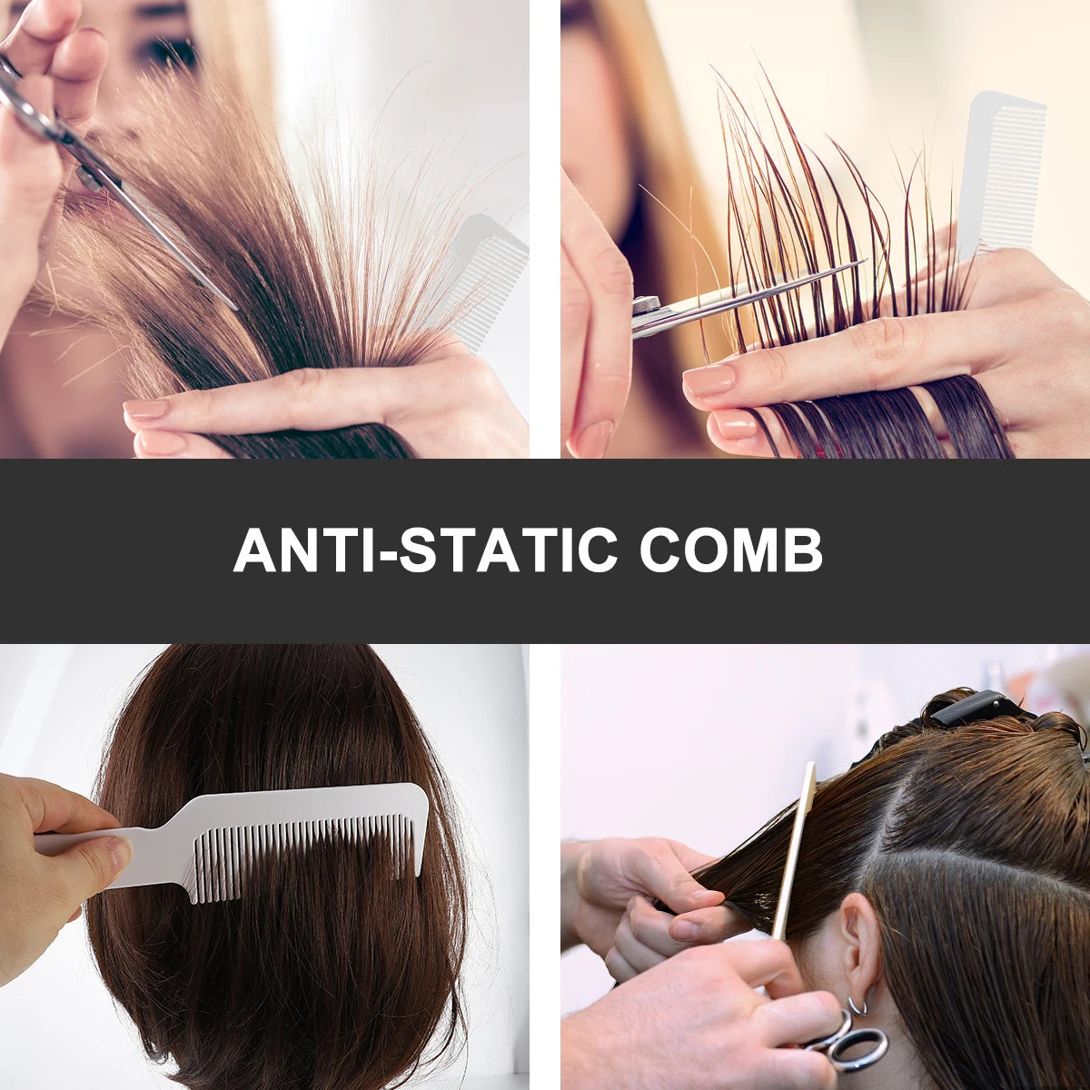 

3pcs Anti-Static Hairdressing Comb Arc Lightweight Portable Hollow Heat-Resistant Plastic Salon Styling Tool For Smooth Shiny