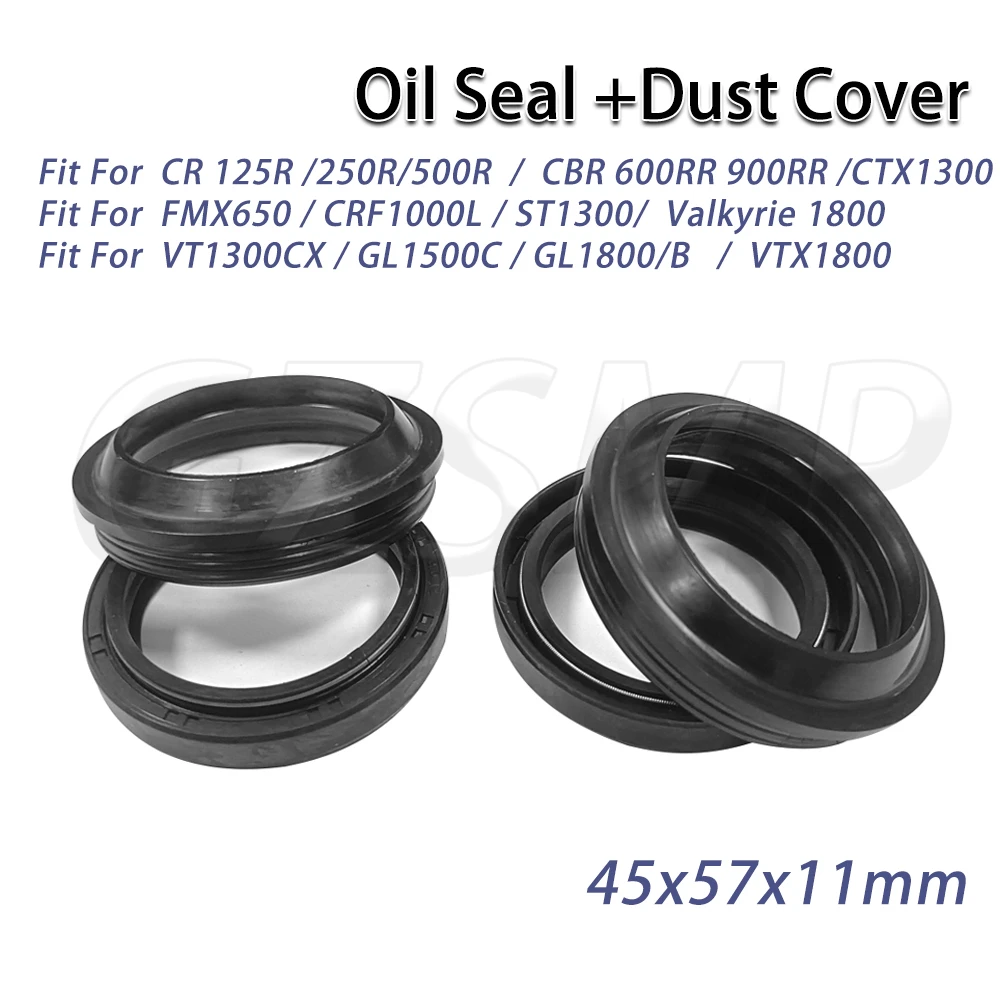 

Motorcycle Front Fork Oil Seal Dust Seal 45x57x11 Fit for HONDA CR 125R 250R 500R CBR 600RR 900RR GL1500 GL1800