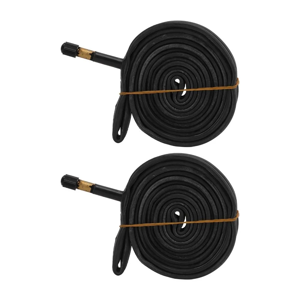 

2Pcs Butyl Rubber Bike Inner Tube 700x23C Easy Installation Inner Tube Replacement 48mm for Schrader Valve Black Bike Tubes