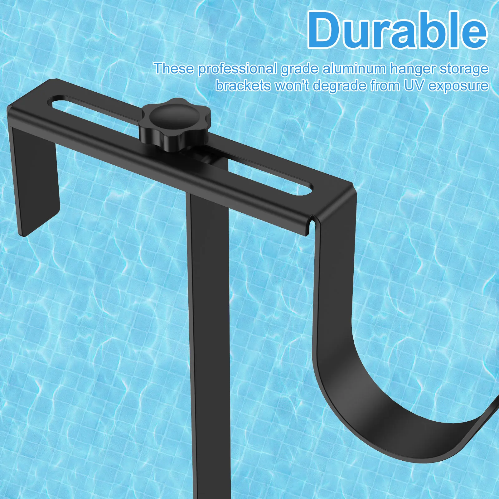 2 Pcs Pool Pole Hooks Adjustable Pool Pole Hanger No Drill Pool Fence Hooks Set Rust Resistant Pole Holder for Swimming Pool image 5