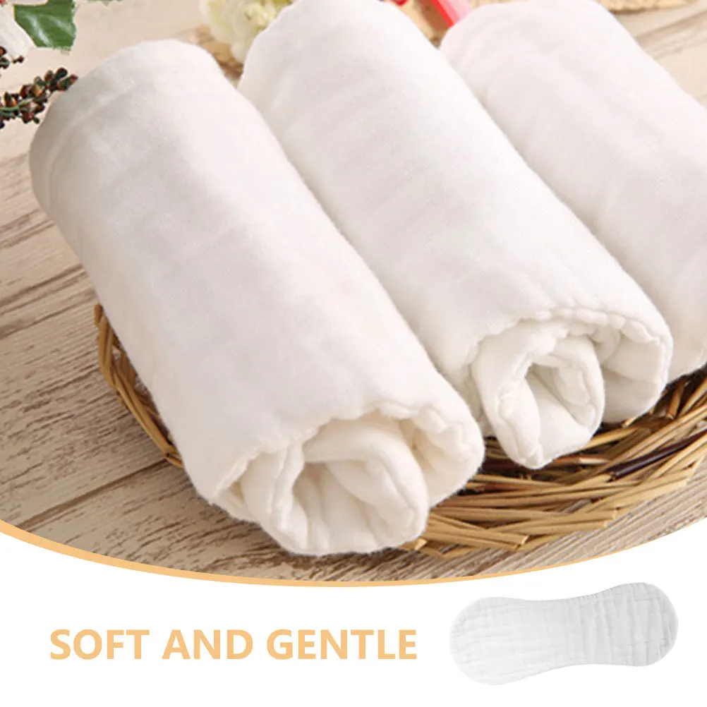 6 قطع من ملابس التجشؤ الموسلين للأطفال من القطن الناعم القابل للغسل وقابلة للتنفس لحديثي الولادة من الأولاد والبنات حفاضات من القماش الأبيض