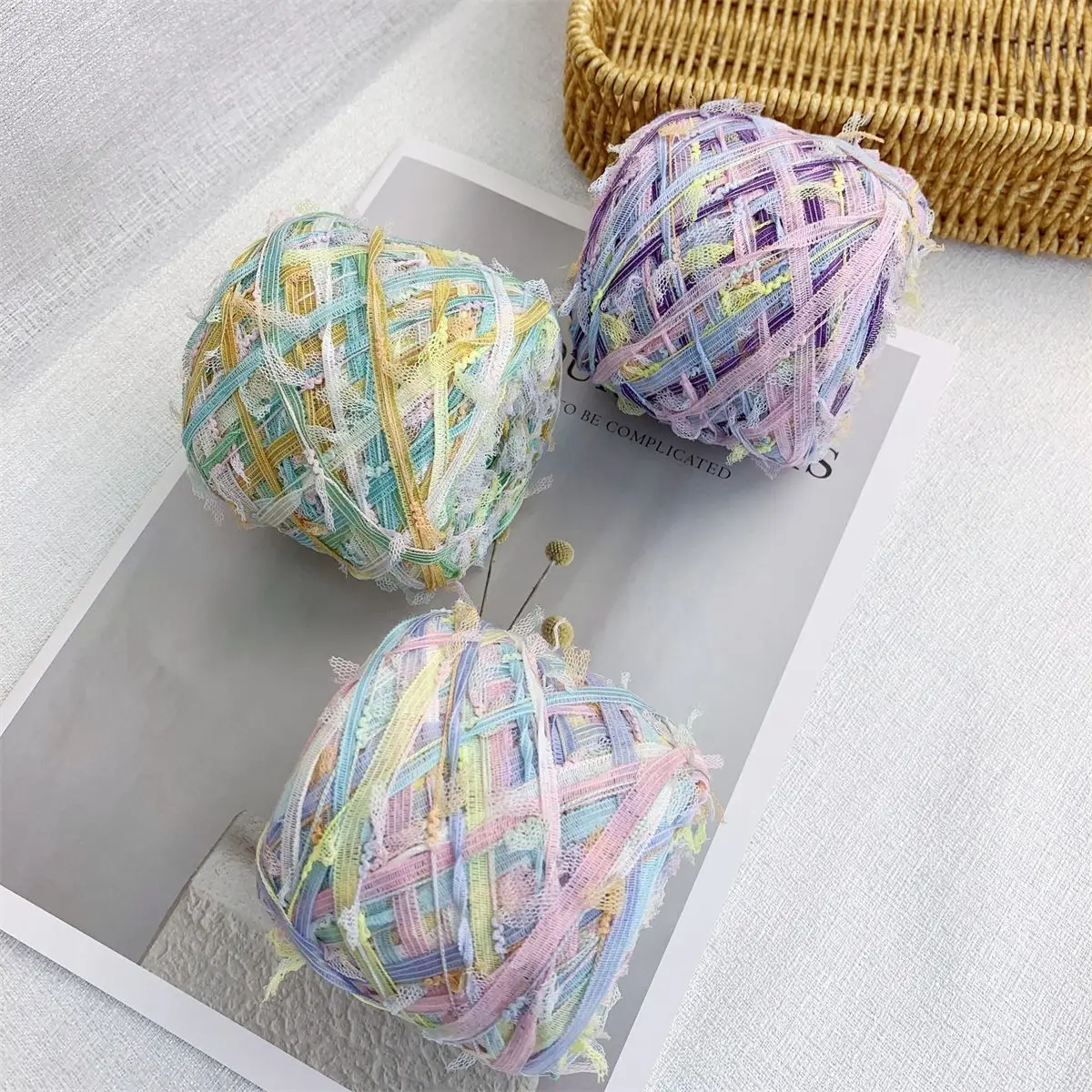 

100G sweet mesh yarn summer characteristic segment dyeing soft color hand-mixed wool DIY hand crochet thread