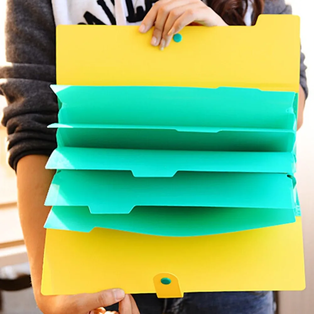 Hard Cardboard A4 Office Expanding File Folder Organizer Stainless Cord Closure