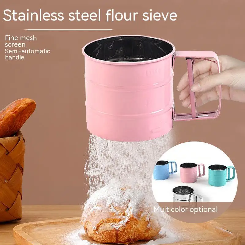 

Hand-Held Semi-Automatic Flour Sieve, Color, Household Kitchen Cake Baking Tool