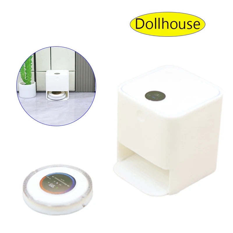 1/12 Dollhouse Simulation Mini Robotic Vacuum Cleaner Model Dollhouse Furniture Decoration Doll House Mirco Scene Accessories