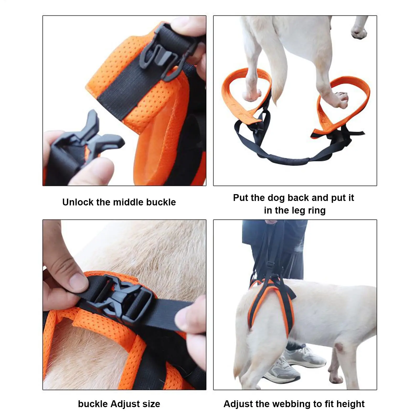 Eslinga de soporte para perros, correas de transporte ajustables, arnés de elevación de movilidad para perros grandes, para personas mayores heridas y medianas y pequeñas